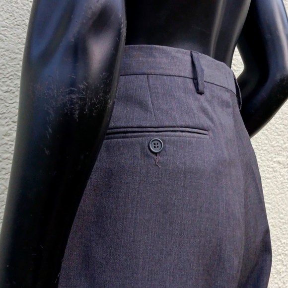 GIORGIO VALENTINI MEN'S GREY FRONT FLAT TROUSERS  W/TOLLEGNO 1900 LUXURY FABRIC - Picture 10 of 17